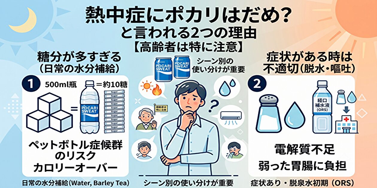 熱中症にポカリはだめ