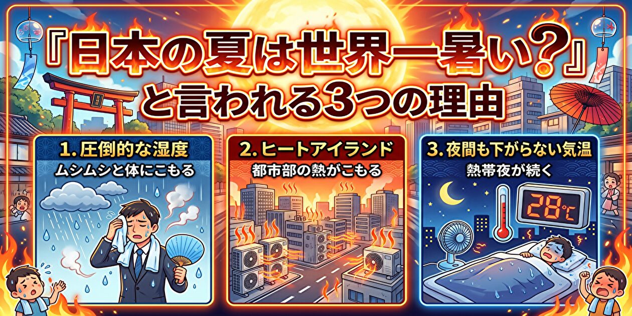 日本の夏は世界一暑い