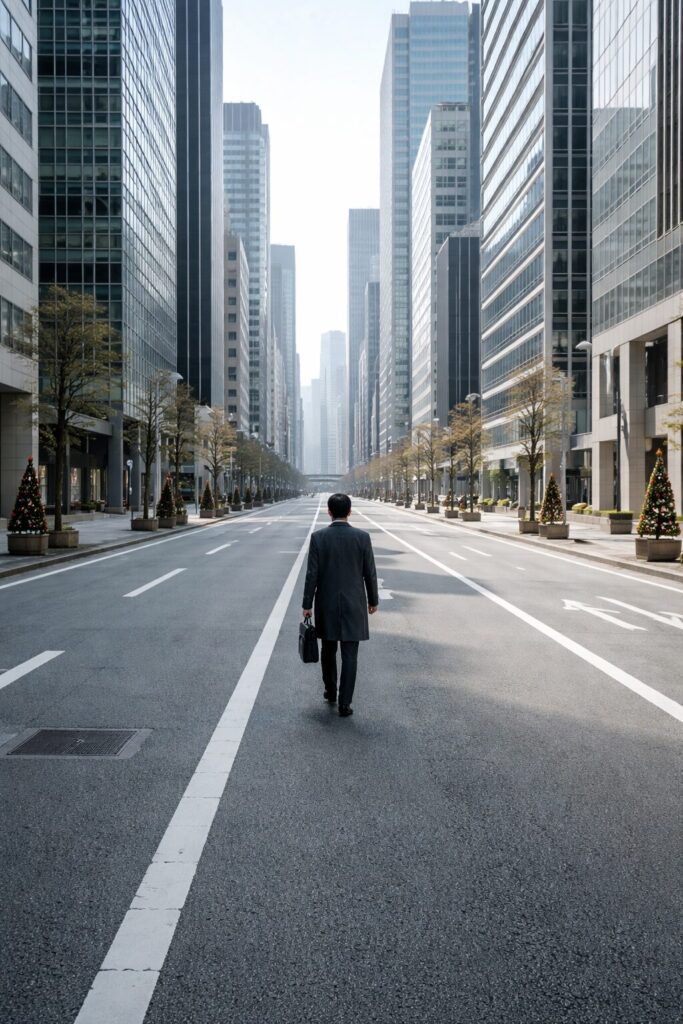 大晦日のオフィス街