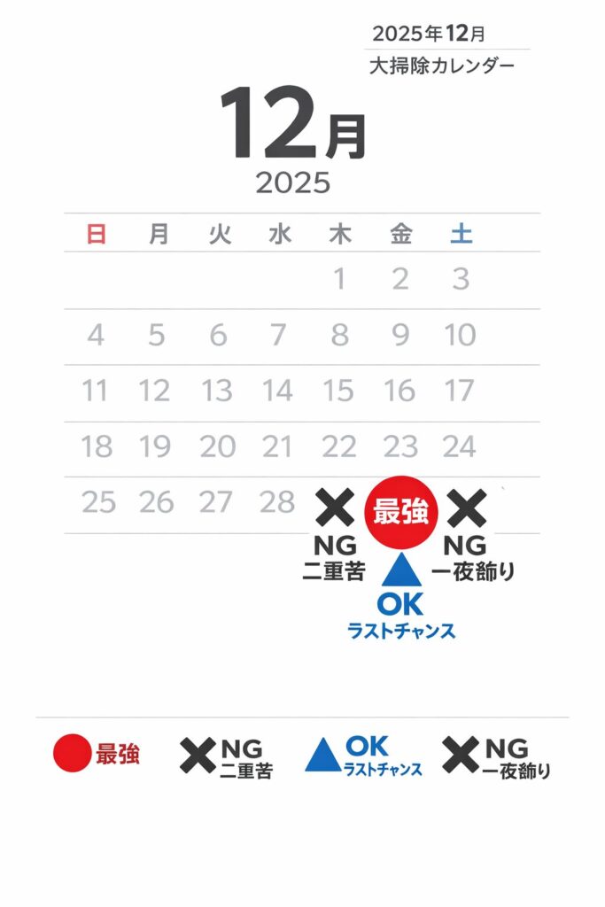 年末大掃除してはいけない日