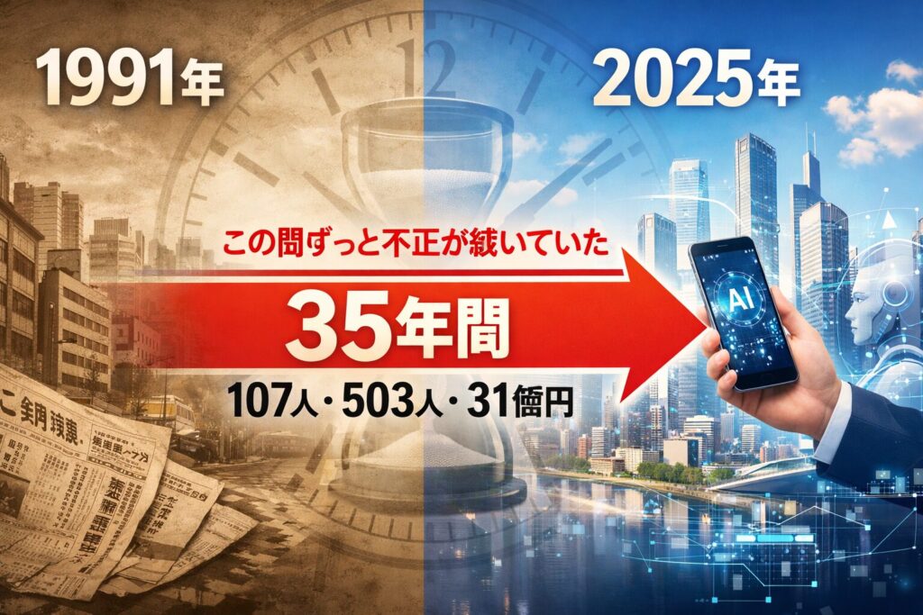 35年間の不正の重み