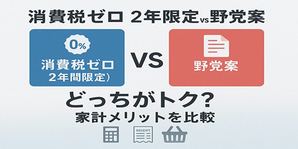 高市総理の「消費税ゼロ」2年間限定と野党案