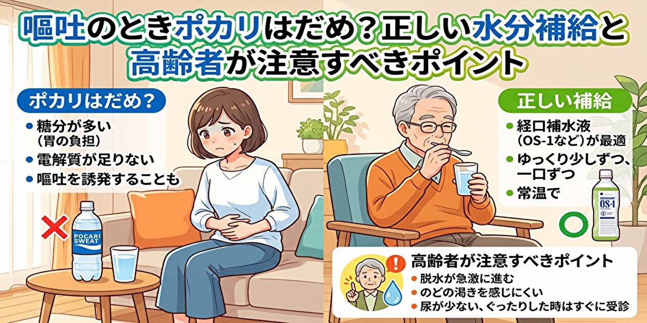 嘔吐のときポカリはだめ？