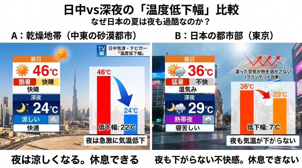 休息を奪う「熱帯夜」