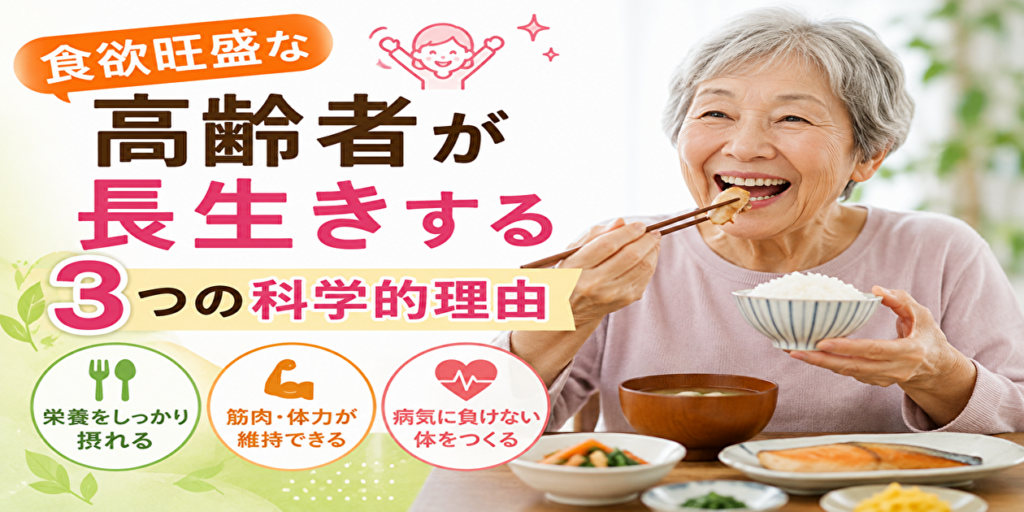 高齢者　食欲旺盛　長生き