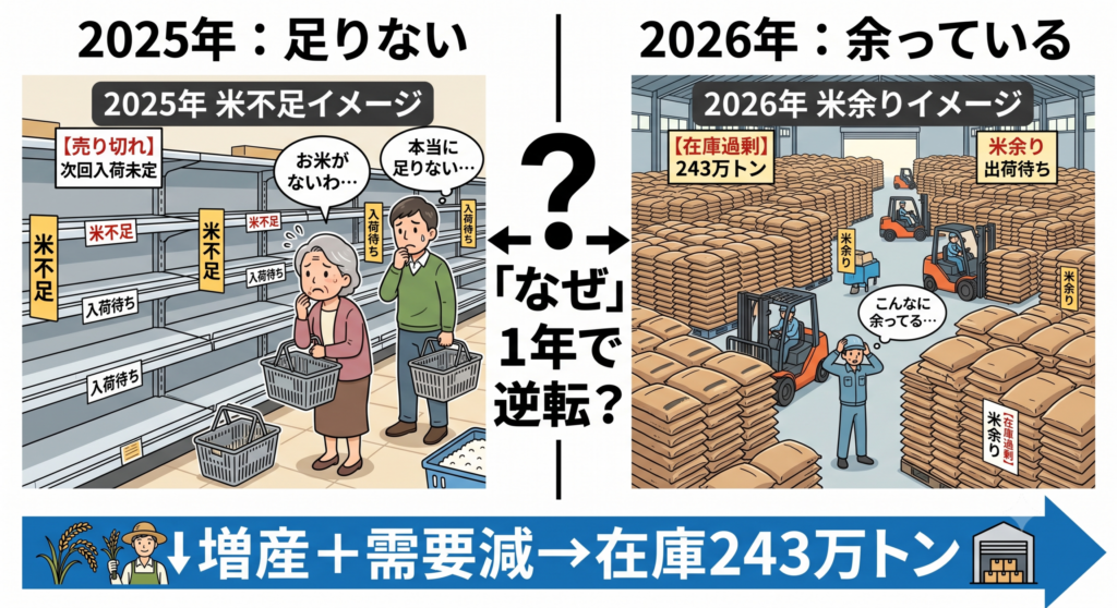 米ぶそくと米余り