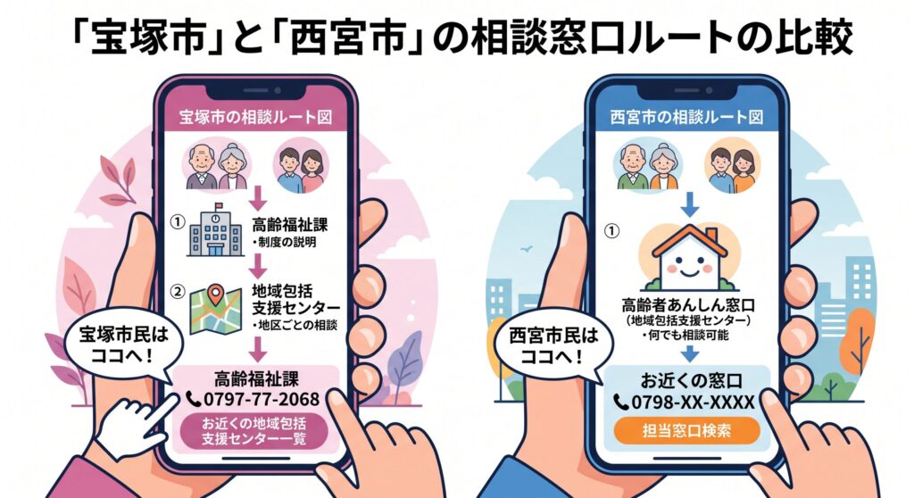 宝塚市と西宮市の相談窓口違い
