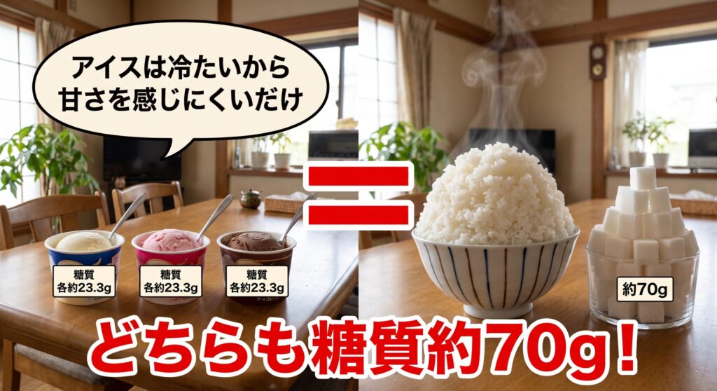アイスとご飯